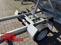 HUMBAUR HUK 152314 I 230 x 140 I 1500 KG I Rückwärtskipper mit Handpumpe mit ALU Aufsatzbordwänden 35 cm