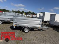 HUMBAUR HUK 152314 I 230 x 140 I 1500 KG I Rückwärtskipper mit Handpumpe mit ALU Aufsatzbordwänden 35 cm