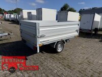 HUMBAUR HUK 152314 I 230 x 140 I 1500 KG I Rückwärtskipper mit Handpumpe mit ALU Aufsatzbordwänden 35 cm