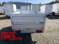 HUMBAUR HUK 152314 I 230 x 140 I 1500 KG I Rückwärtskipper mit Handpumpe mit ALU Aufsatzbordwänden 35 cm