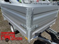 HUMBAUR HUK 152314 I 230 x 140 I 1500 KG I Rückwärtskipper mit Handpumpe mit ALU Aufsatzbordwänden 35 cm