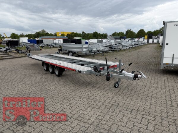 Tageszulassung I Lorries PLI35-6021 - 3500 kg 6m kippbarer leichter Autotransporter mit ALU Standschienen - rampenlos - TRIDEM 05.2026
