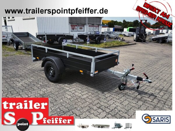 Saris MC ALU Pro 255 133 1350  Tieflader - Anhänger mit Reling - gebremst - BLACK EDITION
