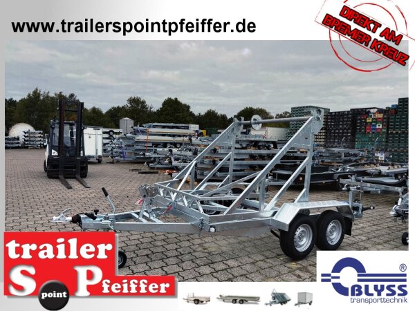 BLYSS Kabeltrommelanhänger KTT30 / V2 - 2 ACHSER 3.000 KG - GEBREMST, 185 R14C - Winde
