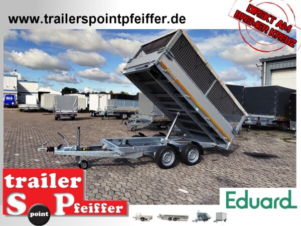 EDUARD 3118 -GD- Heckkipper, Bordwände 30cm -2700kg- E & H-Pumpe - Lfh: 63cm -195/50R13 mit 3118 - Laubgitter pendelbar - 70cm hoch und Flachplane