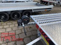 Lorries PLI35-5021 - 3500 kg  - kippbarer leichter Autotransporter mit ALU Standschienen - mittig geschlossen mit Aluriffelblech