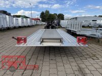 Lorries PLI35-5021 - 3500 kg  - kippbarer leichter Autotransporter mit ALU Standschienen - mittig geschlossen mit Aluriffelblech