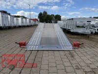 Lorries PLI35-5021 - 3500 kg  - kippbarer leichter Autotransporter mit ALU Standschienen - mittig geschlossen mit Aluriffelblech