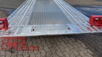 Lorries PLI35-5021 - 3500 kg  - kippbarer leichter Autotransporter mit ALU Standschienen - mittig geschlossen mit Aluriffelblech