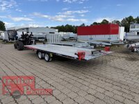 Lorries PLI35-5021 - 3500 kg  - kippbarer leichter Autotransporter mit ALU Standschienen - mittig geschlossen mit Aluriffelblech