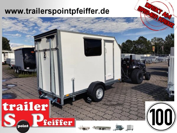 BLYSS Kofferanhänger Rampe - F1330HD/HK, AERO 305x150x180cm - Seitentür + Fenster - 100 KM/H - Zurrleisten - Heckstützen