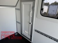 BLYSS Kofferanhänger mit Rampe F2030HTD/HK, AERO 305x150x180cm - Seitentür + Fenster - 100 KM/H - Zurrleisten - Heckstützen