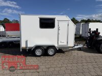 BLYSS Kofferanhänger mit Rampe F2030HTD/HK, AERO 305x150x180cm - Seitentür + Fenster - 100 KM/H - Zurrleisten - Heckstützen