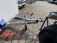 BLYSS Kofferanhänger mit Rampe F2736HTD/HK, AERO 353x150x180cm - Seitentür + Fenster - 100 KM/H - Zurrleisten - Heckstützen
