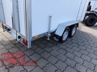 BLYSS Kofferanhänger mit Rampe F2736HTD/HK, AERO 353x150x180cm - Seitentür + Fenster - 100 KM/H - Zurrleisten - Heckstützen