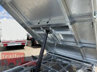 HUMBAUR HTK 3500.31 PROSTEEL I 314 x 175 I 3500 KG I Dreiseitenkipper mit E-Pumpe - Rampenschacht mit Fuhrmann Stahl Bordwand  mit Original Stahlblechaufsatz  kpl. - 600 mm