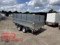 HUMBAUR HTK 3500.31 PROSTEEL I 314 x 175 I 3500 KG I Dreiseitenkipper mit E-Pumpe - Rampenschacht mit Fuhrmann Stahl Bordwand  mit Original Stahlblechaufsatz  kpl. - 600 mm