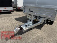 HUMBAUR HTK 3500.31 PROSTEEL I 314 x 175 I 3500 KG I Dreiseitenkipper mit E-Pumpe - Rampenschacht mit Fuhrmann Stahl Bordwand  mit Original Stahlblechaufsatz  kpl. - 600 mm