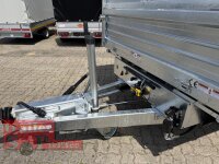 HUMBAUR HTK 3500.31 PROSTEEL I 314 x 175 I 3500 KG I Dreiseitenkipper mit E-Pumpe - Rampenschacht mit Fuhrmann Stahl Bordwand  mit Original Stahlblechaufsatz  kpl. - 600 mm