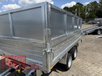 HUMBAUR HTK 3500.31 PROSTEEL I 314 x 175 I 3500 KG I Dreiseitenkipper mit E-Pumpe - Rampenschacht mit Fuhrmann Stahl Bordwand  mit Original Stahlblechaufsatz  kpl. - 600 mm