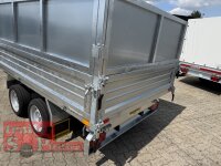HUMBAUR HTK 3500.31 PROSTEEL I 314 x 175 I 3500 KG I Dreiseitenkipper mit E-Pumpe - Rampenschacht mit Fuhrmann Stahl Bordwand  mit Original Stahlblechaufsatz  kpl. - 600 mm