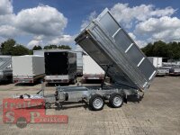 HUMBAUR HTK 3500.31 PROSTEEL I 314 x 175 I 3500 KG I Dreiseitenkipper mit E-Pumpe - Rampenschacht mit Fuhrmann Stahl Bordwand  mit Original Stahlblechaufsatz  kpl. - 600 mm