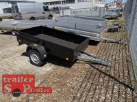 TPV TL-EU2 - Tieflader Anhänger - 750 kg - SCHWARZ - pulverbeschichtet - ungebremst - 100 KM/H - Zurrösen - 13 pol. Stecker