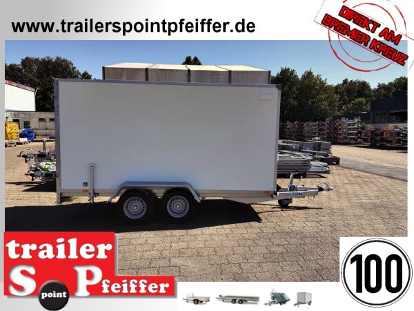 BLYSS Kofferanhänger F2736HTD, 353x150x180cm - 100 KM/H - Zurrleisten - Heckstützen