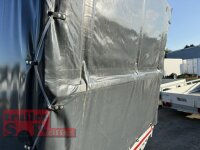Gebraucht I  EDUARD 3318 -GD- 3-Seitenkipper, Auffahrschienen, Bordwände 40cm -2700kg- E & H-Pumpe - Lfh: 63cm -195/50R13 mit Hochplane SP-Line  - Schiebeplanen - Heckrollo - 100 KM/H uvm