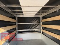 Gebraucht I  EDUARD 3318 -GD- 3-Seitenkipper, Auffahrschienen, Bordwände 40cm -2700kg- E & H-Pumpe - Lfh: 63cm -195/50R13 mit Hochplane SP-Line  - Schiebeplanen - Heckrollo - 100 KM/H uvm