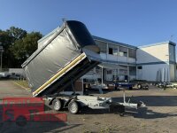 Gebraucht I  EDUARD 3318 -GD- 3-Seitenkipper, Auffahrschienen, Bordwände 40cm -2700kg- E & H-Pumpe - Lfh: 63cm -195/50R13 mit Hochplane SP-Line  - Schiebeplanen - Heckrollo - 100 KM/H uvm