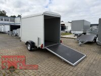 BLYSS ALU Kofferanhänger FL1331HC - 310x160x180cm - 100 KM/H - Tür/Rampe Kombination - Stützen - POLY Bug und Haube