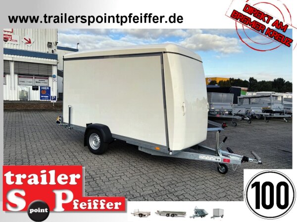 BLYSS Kofferanhänger FL1336HC - 360x160x180cm - 100 KM/H - Tür/Rampe Kombination - Stützen - POLY Bug und Haube