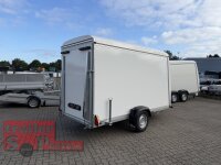 BLYSS Kofferanhänger FL1336HC - 360x160x180cm - 100 KM/H - Tür/Rampe Kombination - Stützen - POLY Bug und Haube
