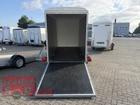 BLYSS ALU Kofferanhänger FL2736HTC ALU - 360x160x180cm - 100 KM/H - Tür/Rampe Kombination - Stützen - POLY Bug und Haube