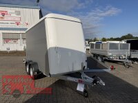 BLYSS ALU Kofferanhänger FL2736HTC ALU - 360x160x180cm - 100 KM/H - Tür/Rampe Kombination - Stützen - POLY Bug und Haube