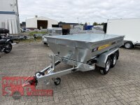 Lorries PW35-3016 3,5T Dumper Mulde - Muldenanhänger Kippmulde 3500 KG / E-Pumpe - ALU Rampen - Stützen