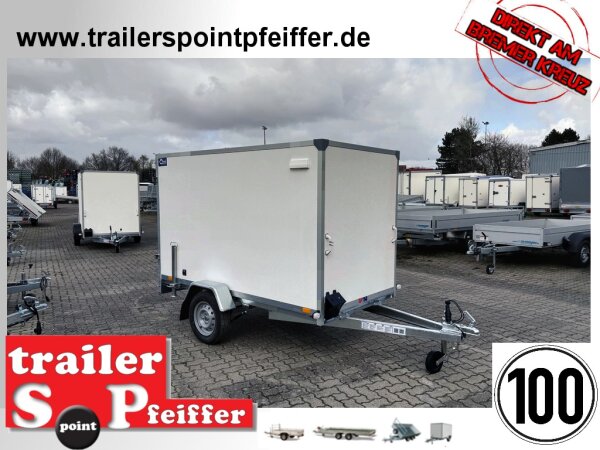 BLYSS Kofferanhänger F752413.15D 250x135x150cm 750 KG  GEBREMST - 100 KM/H - Zurrleisten - Heckstützen
