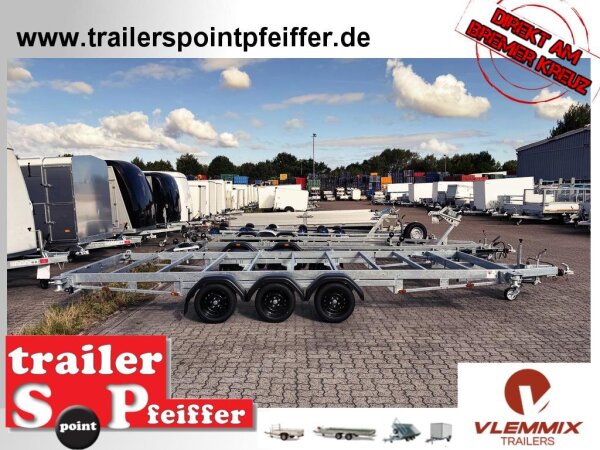 Vlemmix 20FT Container Anhänger 3500 KG Plattform 600x244 - 3 x Achse je 1350 KG TWISTLOCK