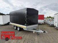 ABVERKAUF EDUARD 4018 -GD- Hochlader, Bordwände 30cm -2000kg- Lfh: 72cm -155/80R13 mit Hochplane N-Line Stahl - Gestell - Giebeldach