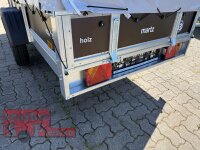 martz HOLZ 264 - 750 kg Anhänger - 264 x 126  - Reling mit ECO Hochplane 140 cm Innenhöhe - SB