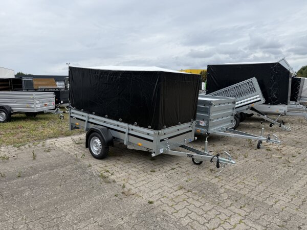 Aussteller / Brenderup 2260 SUB 750 - 258 x 128 x 40 Vorder und Rückwand klappbar - ungebremst 750 KG mit Hochplane SP-Line und Stützrad