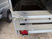 Aussteller / Brenderup 2260 SUB 750 - 258 x 128 x 40 Vorder und Rückwand klappbar - ungebremst 750 KG mit Hochplane SP-Line und Stützrad