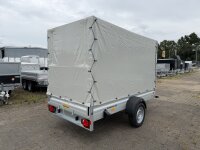Aussteller / HUMBAUR HA 133015  KV ALU 1300 kg gebremst 303 x 150 mit Hochplane SP-Line - Heckrollo