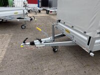 Aussteller / HUMBAUR HA 133015  KV ALU 1300 kg gebremst 303 x 150 mit Hochplane SP-Line - Heckrollo