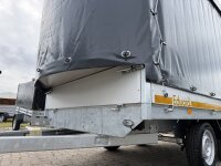Aussteller /  EDUARD 3318 -GD- Hochlader, Bordwände 30cm -2000kg- Lfh: 72cm -155R13 mit Hochplane SP-Line vorne RUND - Schiebeplane beidseitig - Heckrollo