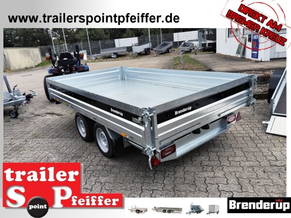AKTION / Brenderup BT 5325 ST B 3500 KG - STAHL - HECKKIPPER 325 x 180 - Elektro Pumpe - Rampen - Stützen