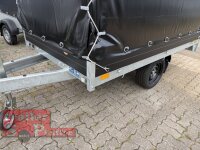 Saris PL 256 150 1500 1 BLACK EDITION - 1500 KG Hochlader - Pritsche - 256 x 150 - Ladehöhe: 66 cm - Hochplane SP-Line BLACK Bill 2R / Spitzdach
