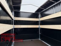 Saris PL 256 150 1500 1 BLACK EDITION - 1500 KG Hochlader - Pritsche - 256 x 150 - Ladehöhe: 66 cm - Hochplane SP-Line BLACK Bill 2R / Spitzdach