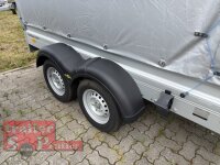 Aussteller /  HUMBAUR HA 203015  KV ALU 2000 kg gebremst 303 x 150 mit Hochplane SP-Line ÖKO Schräge